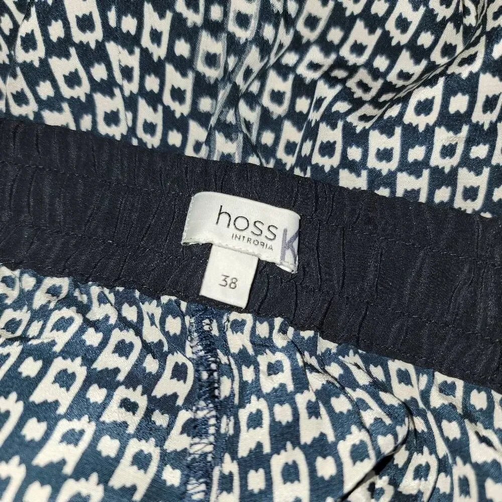 Hoss Intropia Pants Size 38 Small 100% Silk Casual Pull On Boho Bohemian